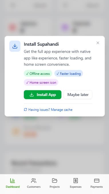 Install on your phone in 2 taps